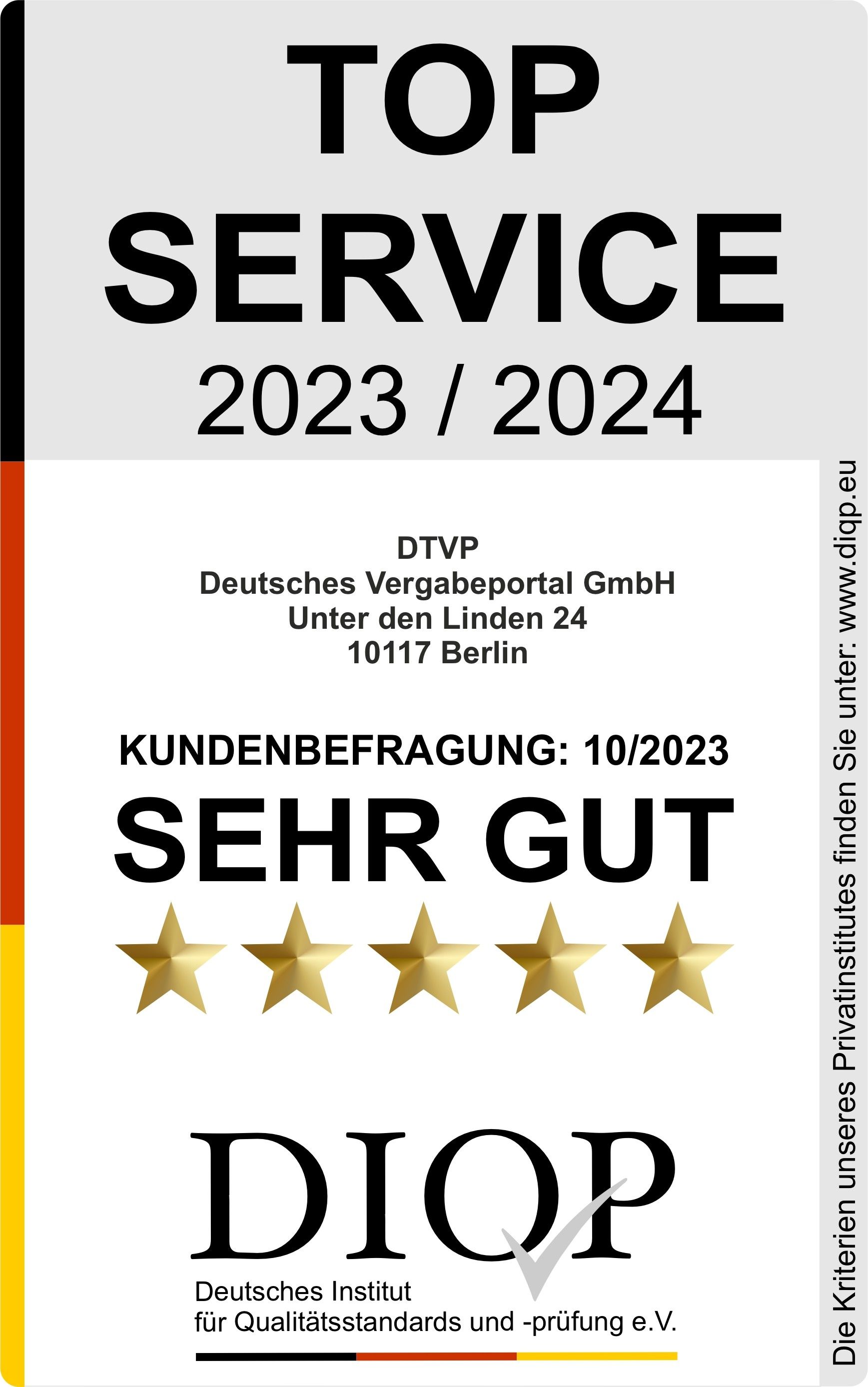 DTVP Kundenumfrage Zertifizierung Top Service